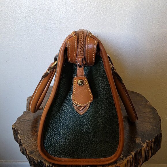 AWL Satchel Green Tan Leather Zip Top - Picture 15 of 16